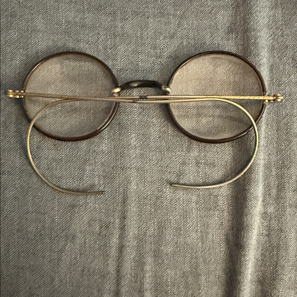 Vintage Gold Tone Wire Framed Spectacles Eyeglasses - Picture 3 of 7